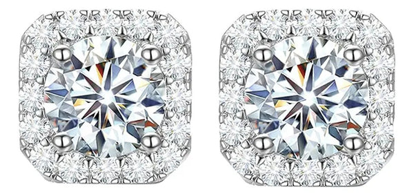Aros Ice con Cubic Cuadrado — Plata 965
