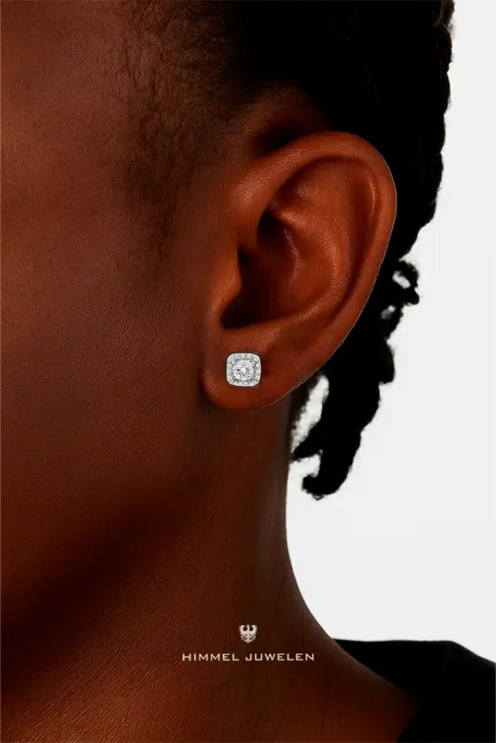 Aros Ice con Cubic Cuadrado — Plata 965