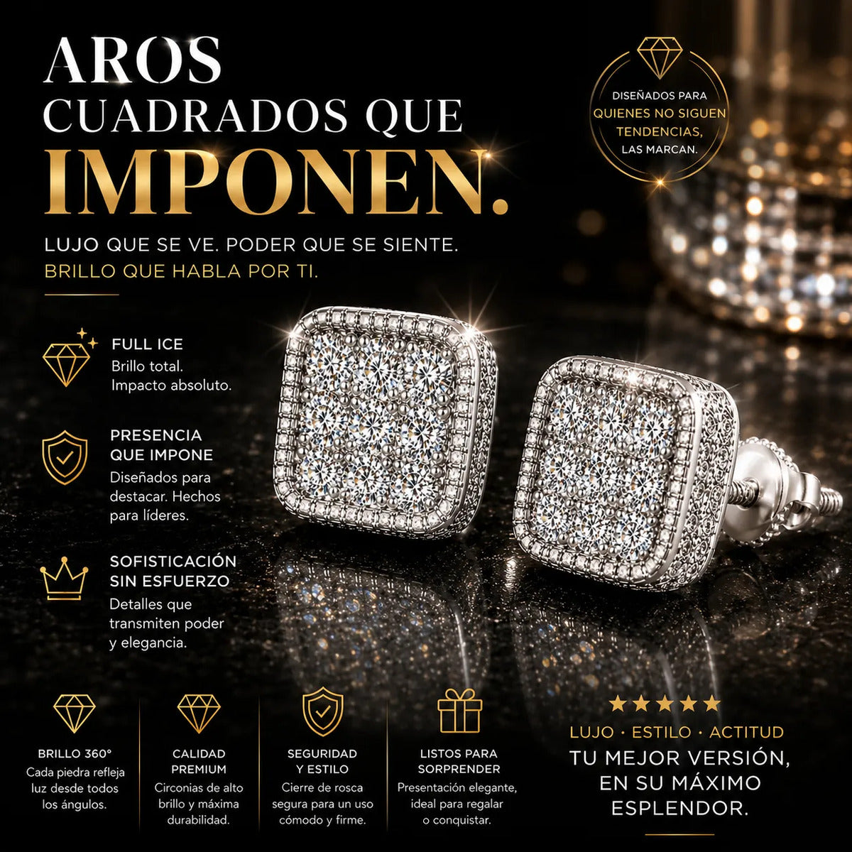 Aros Silver Brillante — Estilo Masculino