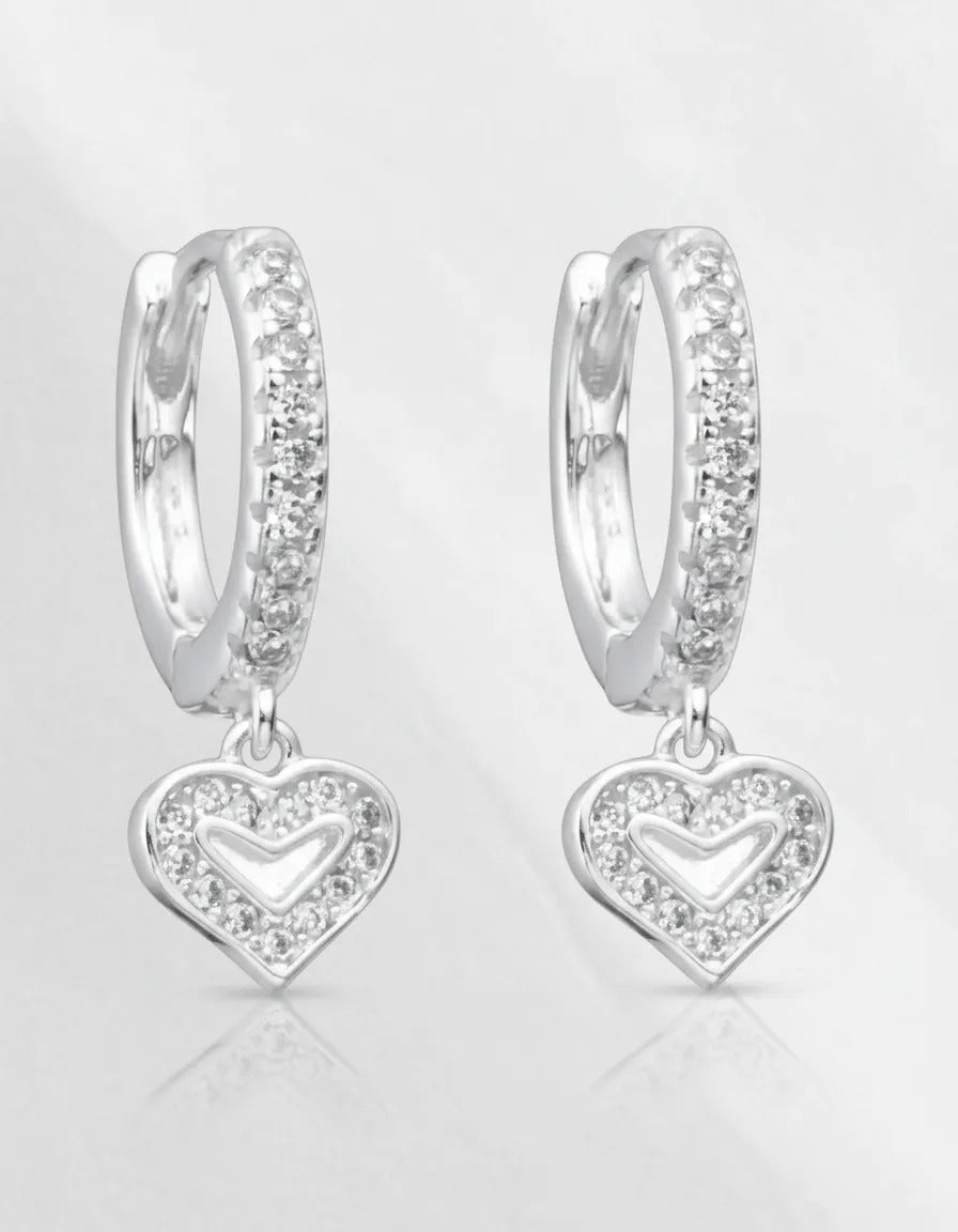 Huggies Corazón 14 mm en Plata 925