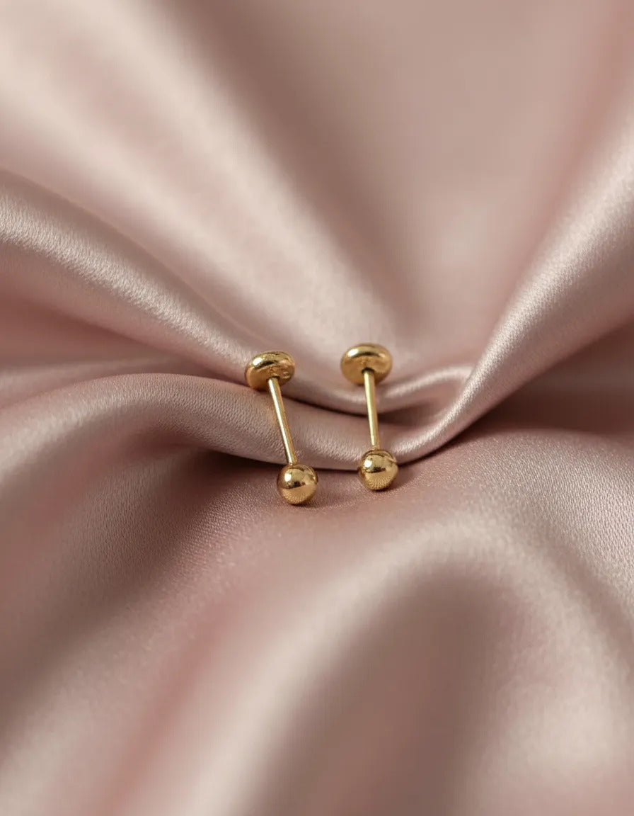 Abridores Bolita 2,5 mm con Perno de Oro 18K
