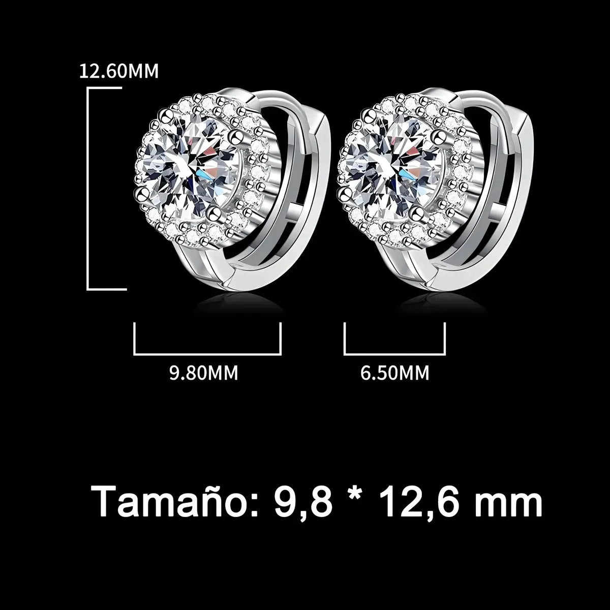 Aros de Moissanita en Plata 925