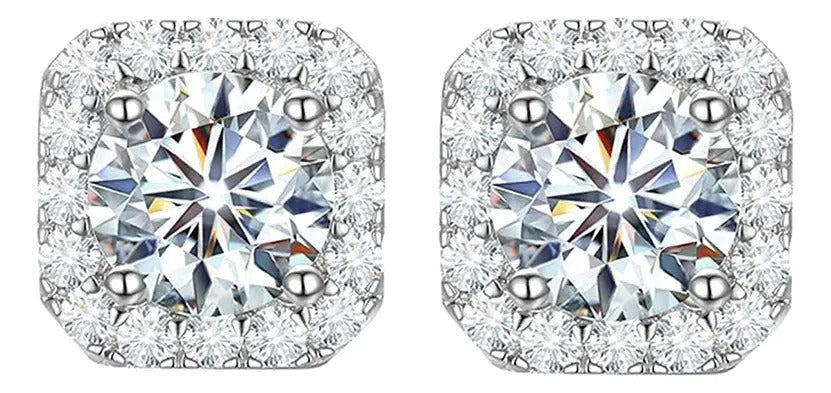 Aros Ice con Cubic Cuadrado — Plata 965