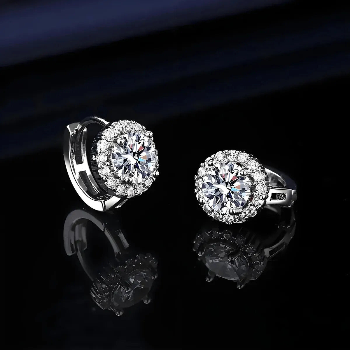 Aros de Moissanita en Plata 925