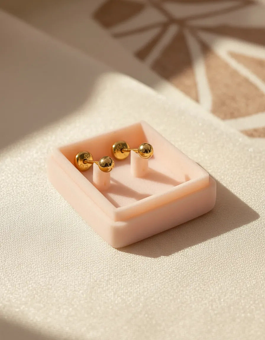Abridores Bolita 2,5 mm con Perno de Oro 18K