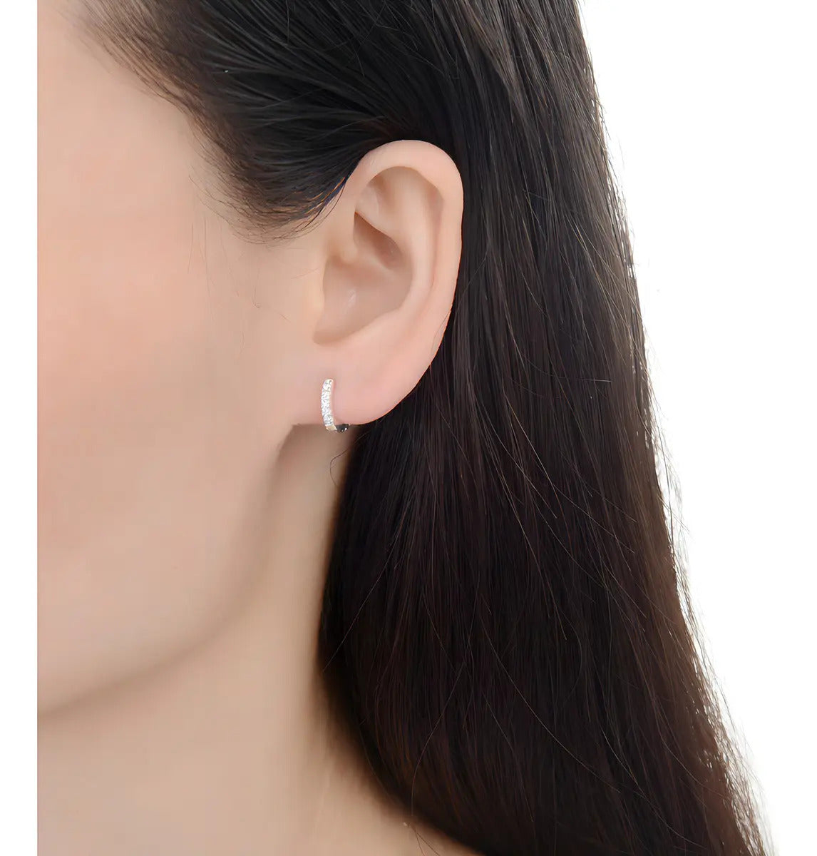 Mini Argollas con Cubics en Plata 925