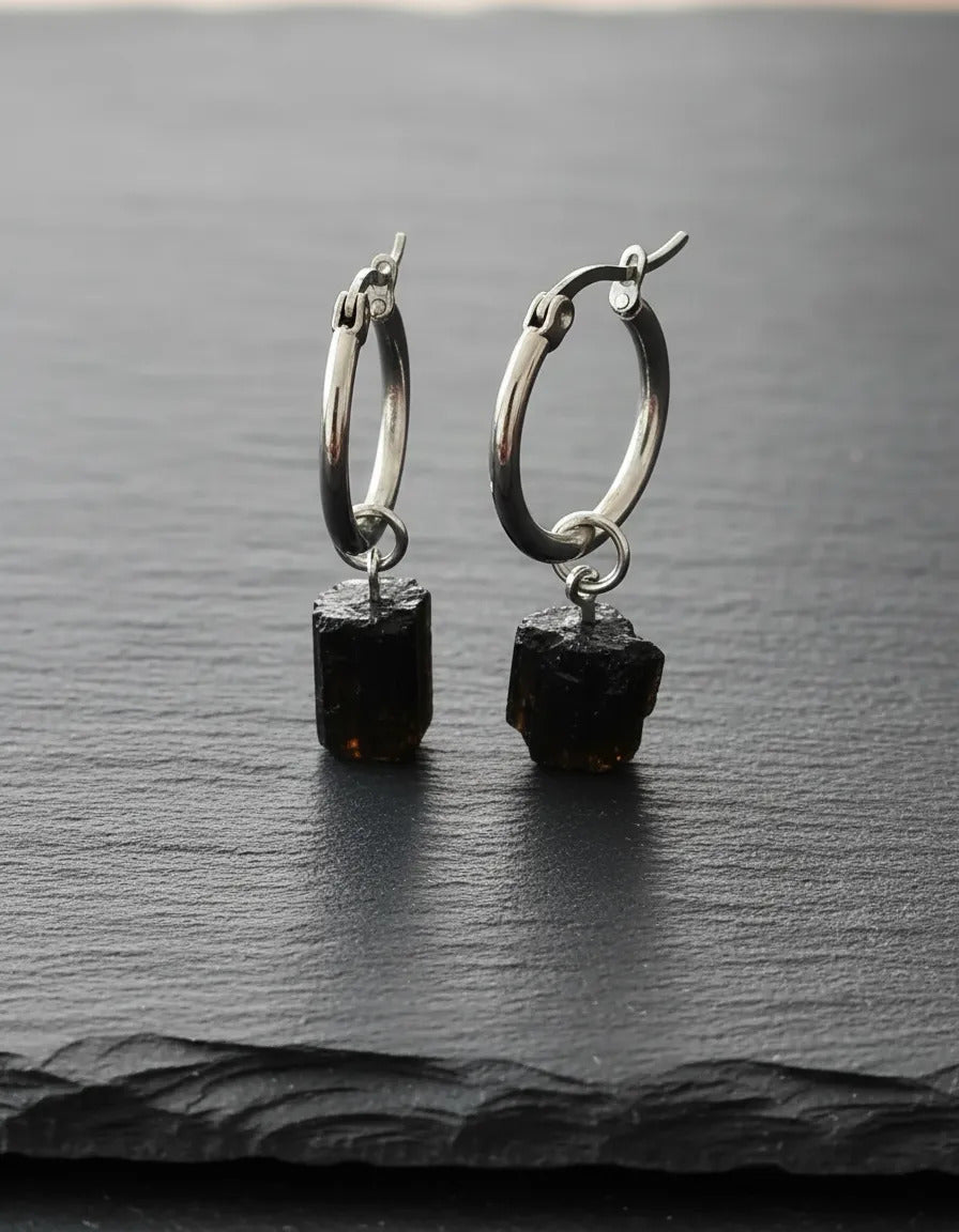 Argollas de Acero con Piedras Naturales
