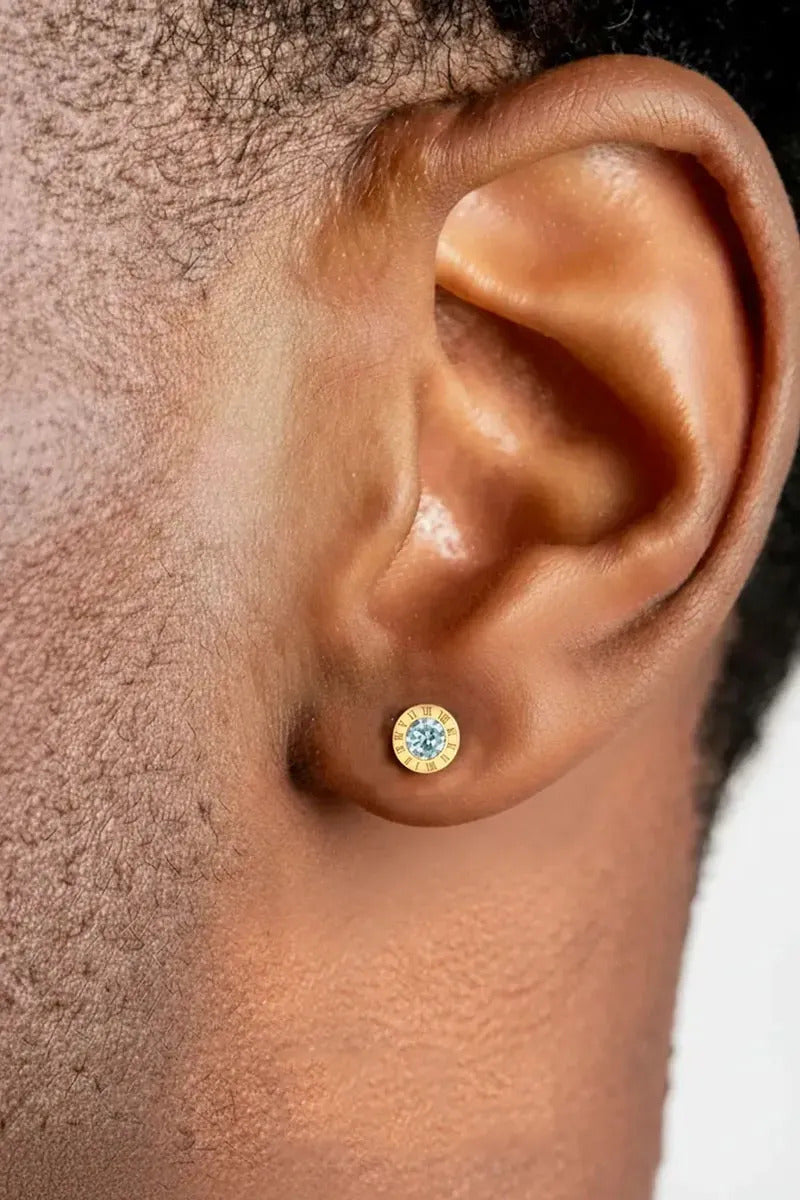 Aros Greek 8 mm Dorados con Zirconia