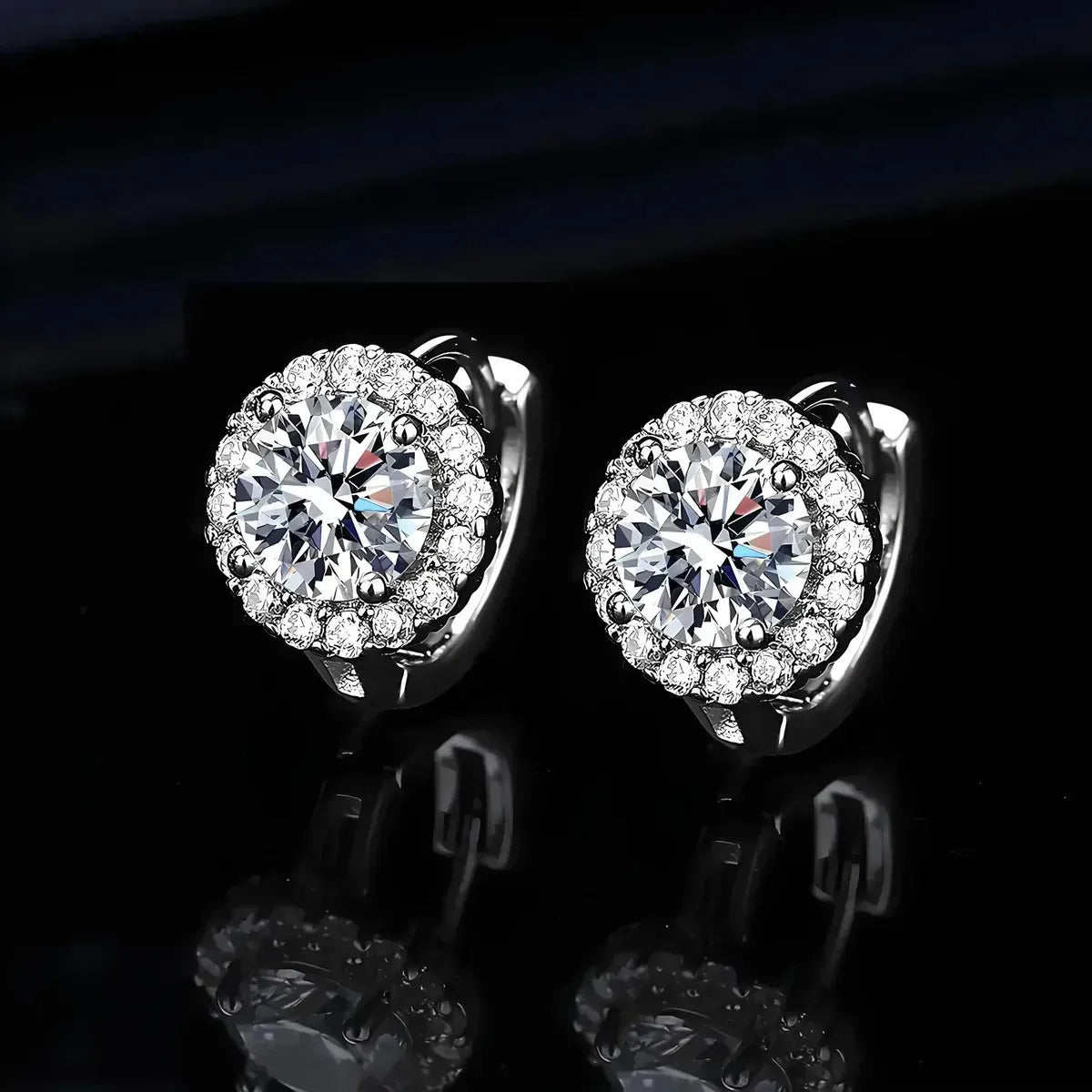 Aros de Moissanita en Plata 925