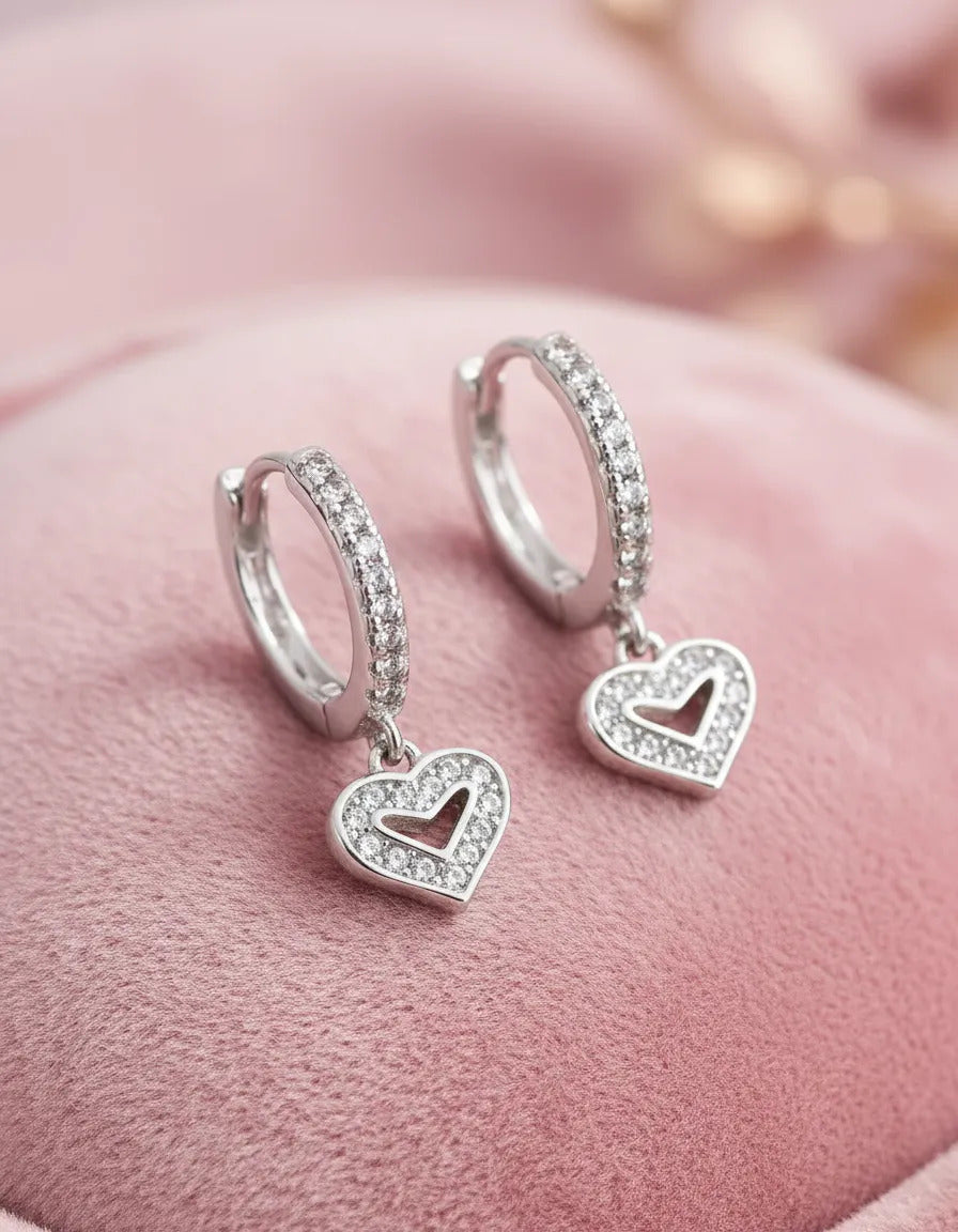 Huggies Corazón 14 mm en Plata 925
