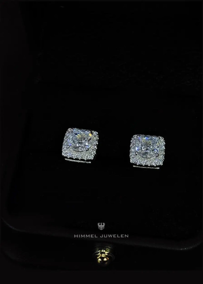 Aros Ice con Cubic Cuadrado — Plata 965