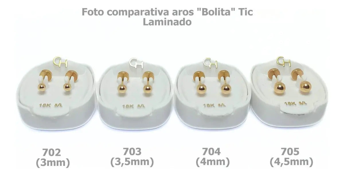 Abridores Bolita 3,5 mm en Oro 18K