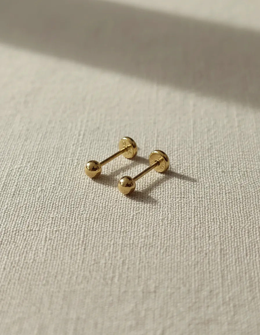 Abridores Bolita 2,5 mm con Perno de Oro 18K