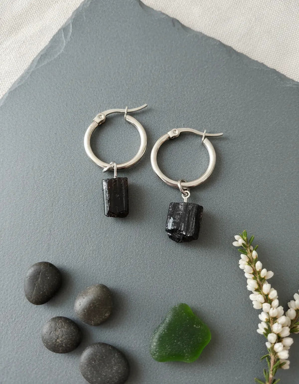 Argollas de Acero con Piedras Naturales