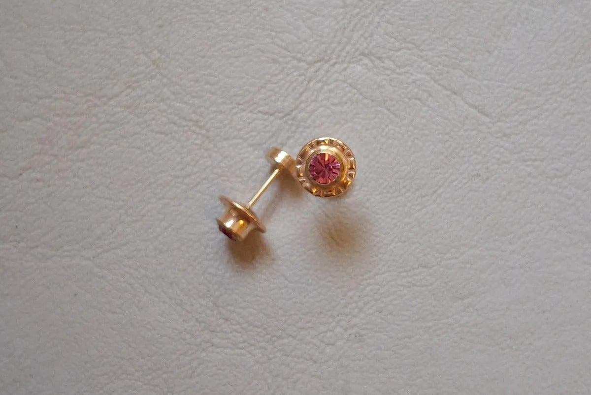 Abridores Rosa 7 mm con Perno de Oro 18K