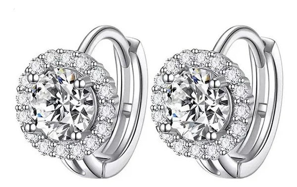 Aros de Moissanita en Plata 925