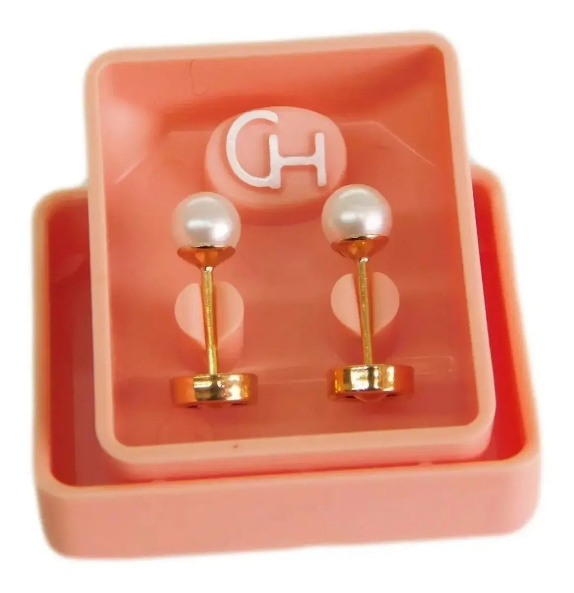 Abridores con Perlas 4 mm y Perno de Oro 18K