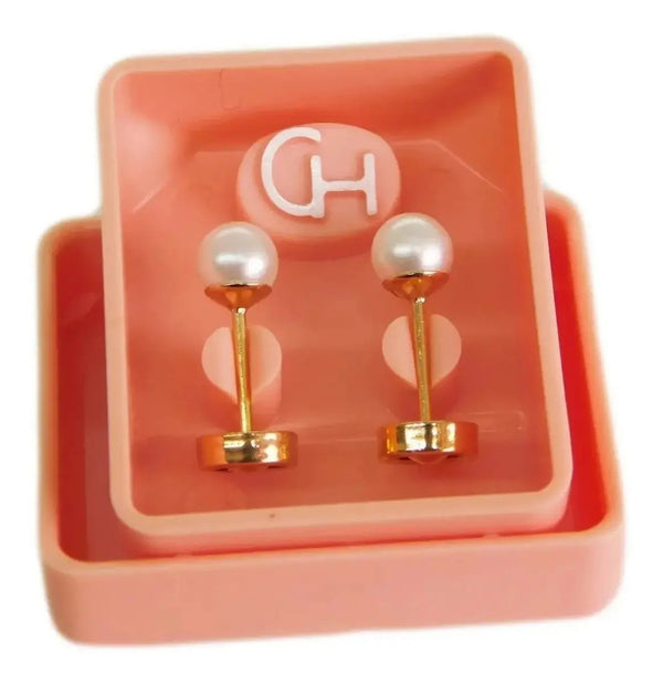Abridores con Perlas 4 mm y Perno de Oro 18K
