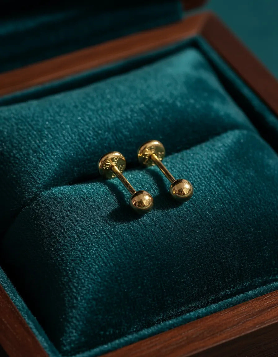 Abridores Bolita 2,5 mm con Perno de Oro 18K