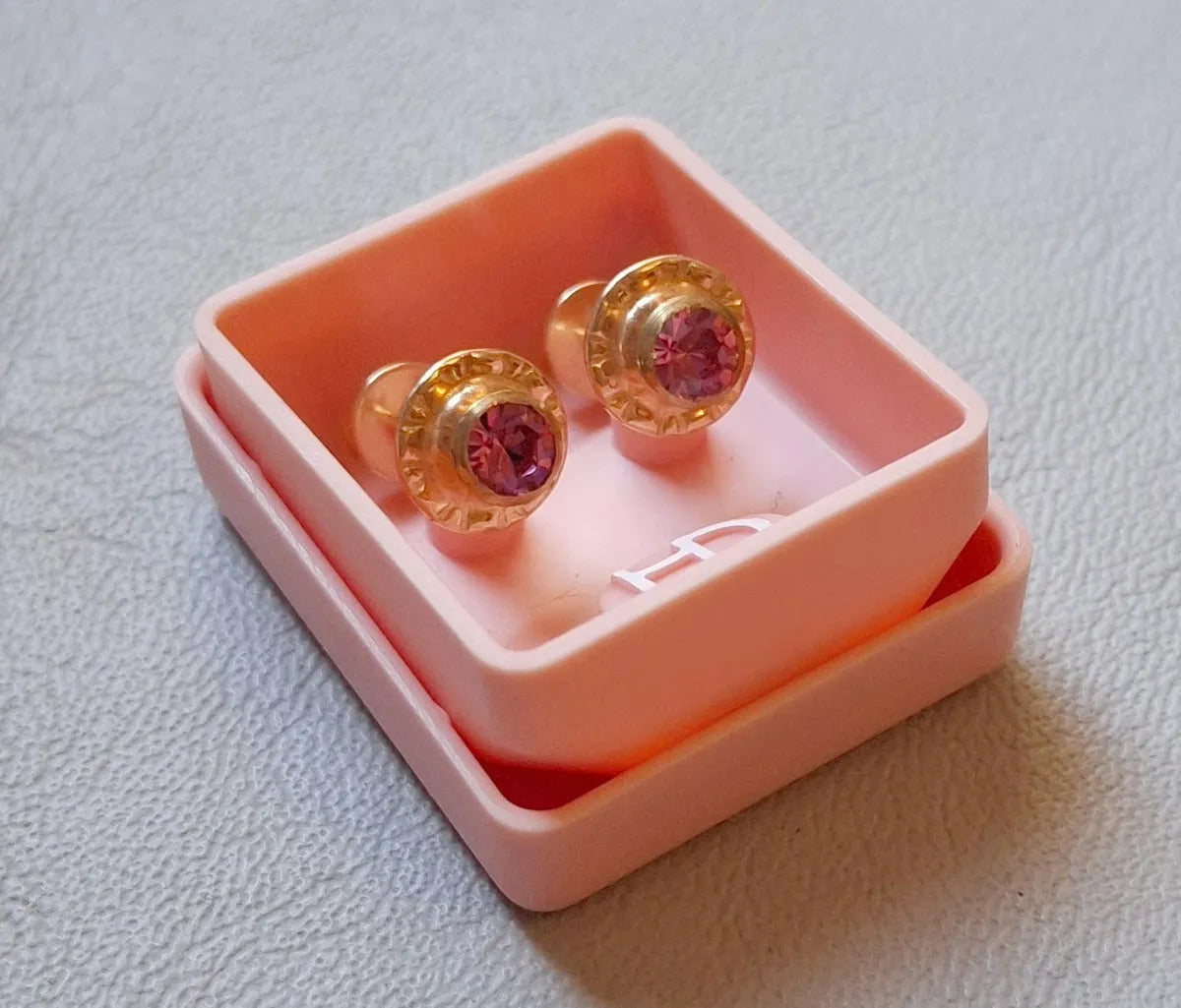 Abridores Rosa 7 mm con Perno de Oro 18K