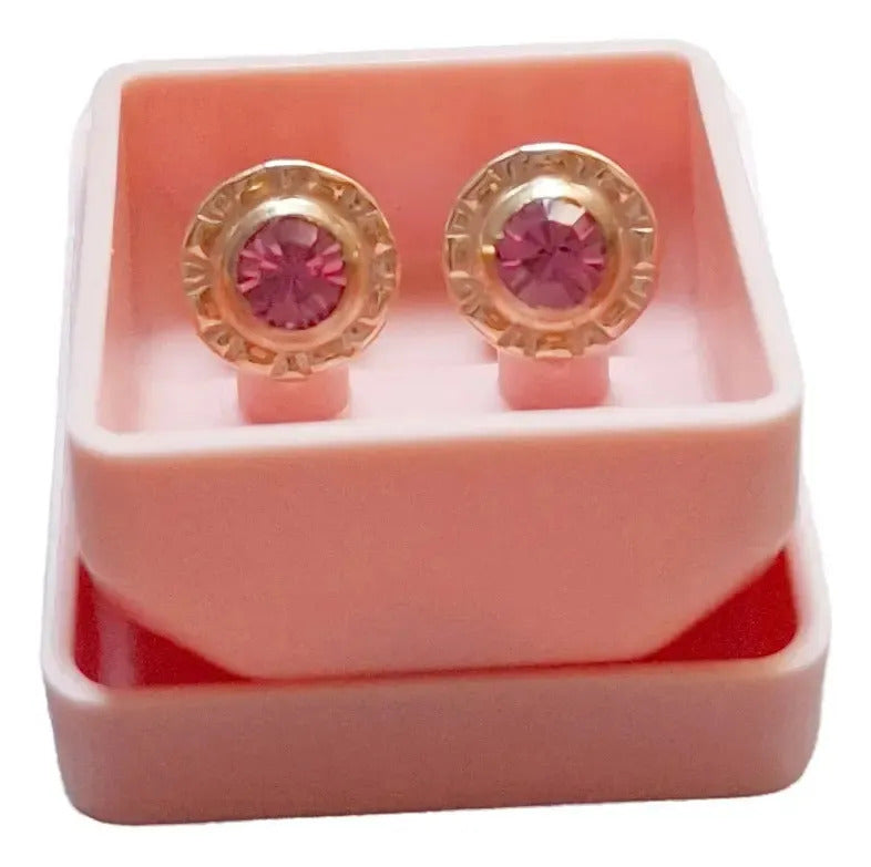Abridores Rosa 7 mm con Perno de Oro 18K