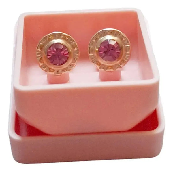 Abridores Rosa 7 mm con Perno de Oro 18K