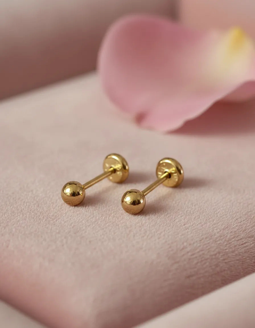 Abridores Bolita 2,5 mm con Perno de Oro 18K