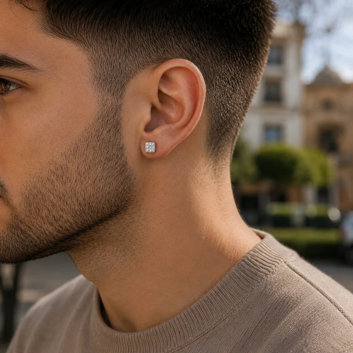 Aros Silver Brillante — Estilo Masculino