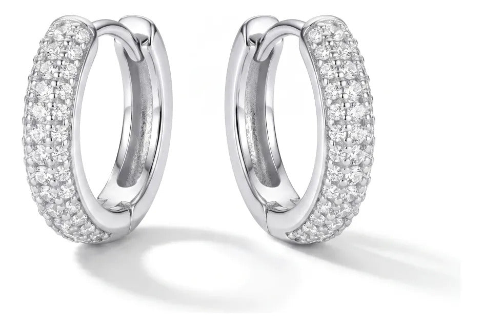 Argollas Silver con Circonias — Estilo Urbano