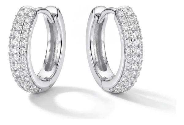 Argollas Silver con Circonias — Estilo Urbano