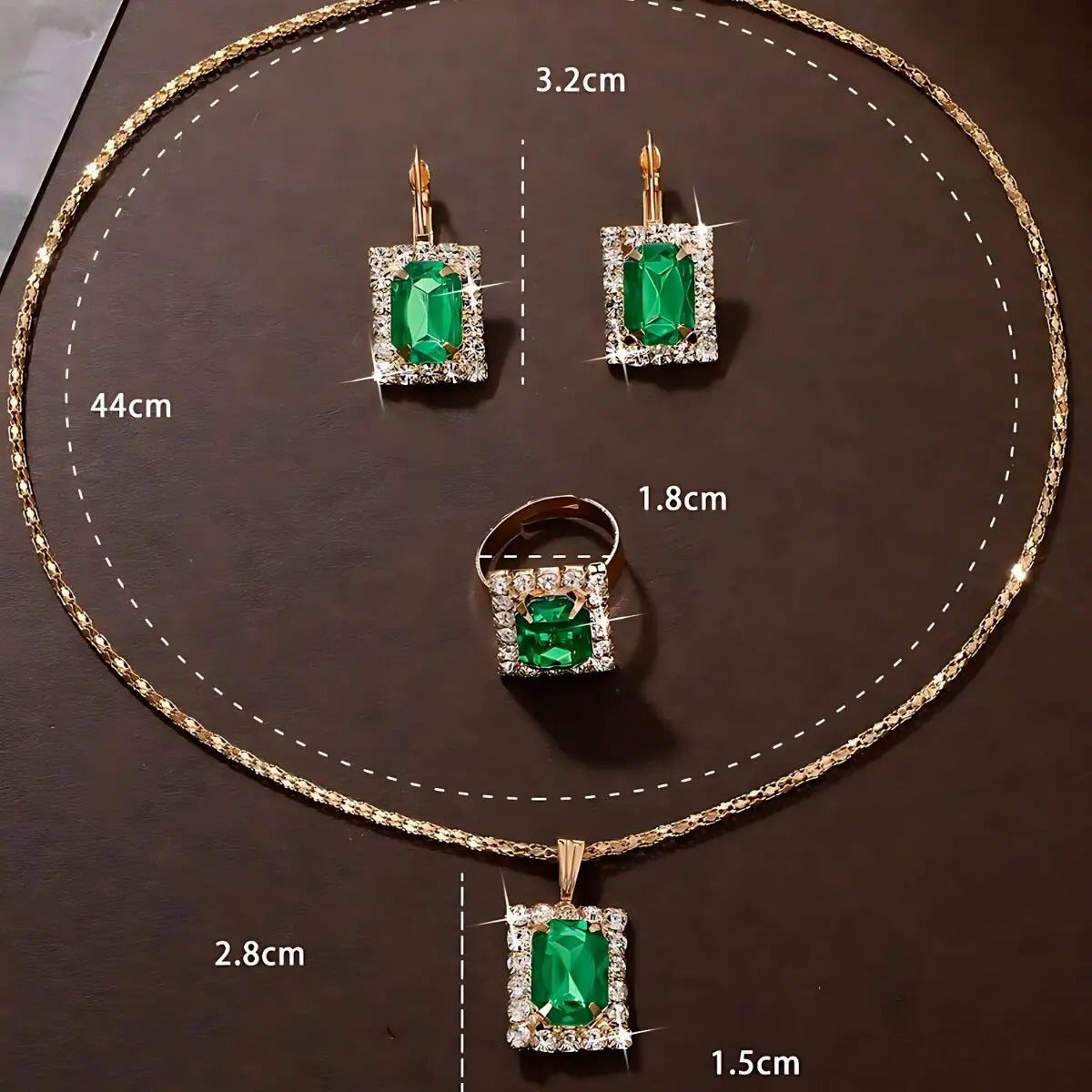 Set Esmeralda — Collar, Aros y Anillo