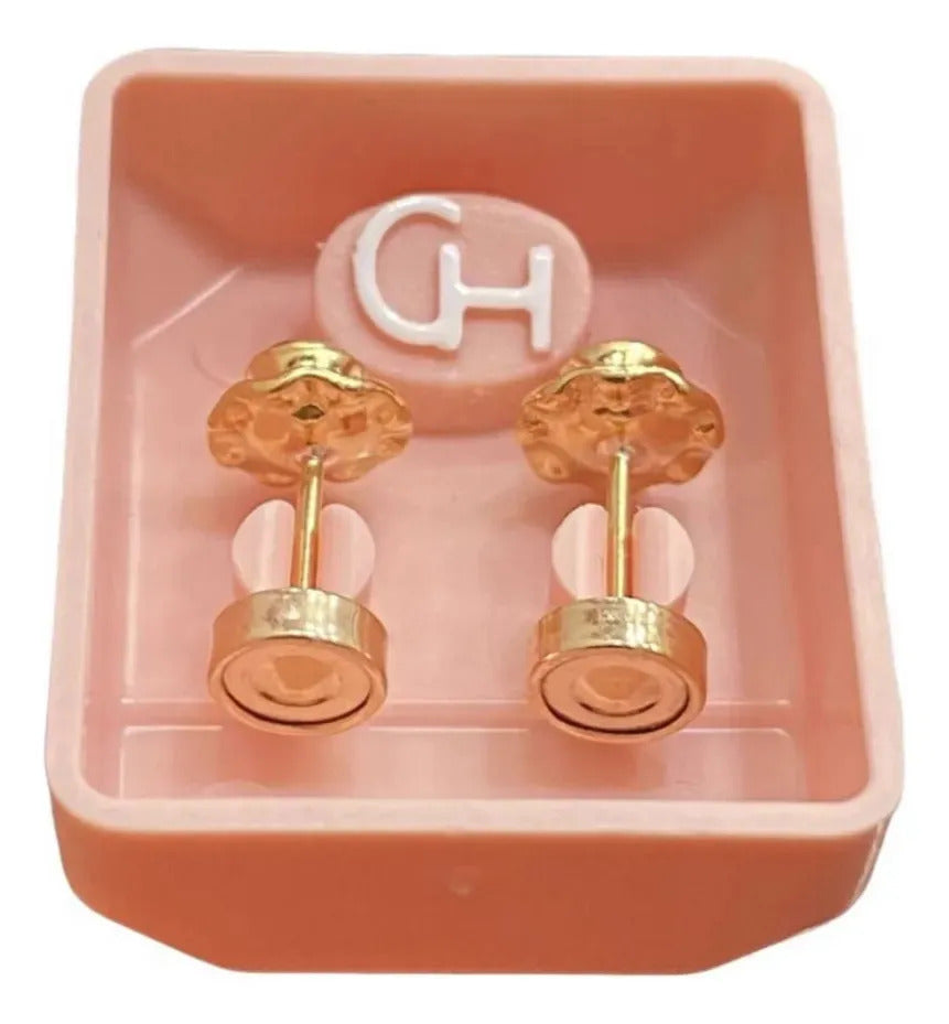 Abridores Clásicos con Zirconia Blanca y Oro 18K