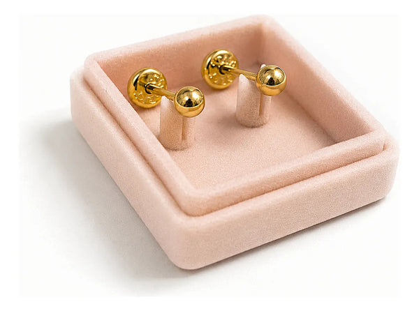 Abridores Bolita 2,5 mm con Perno de Oro 18K