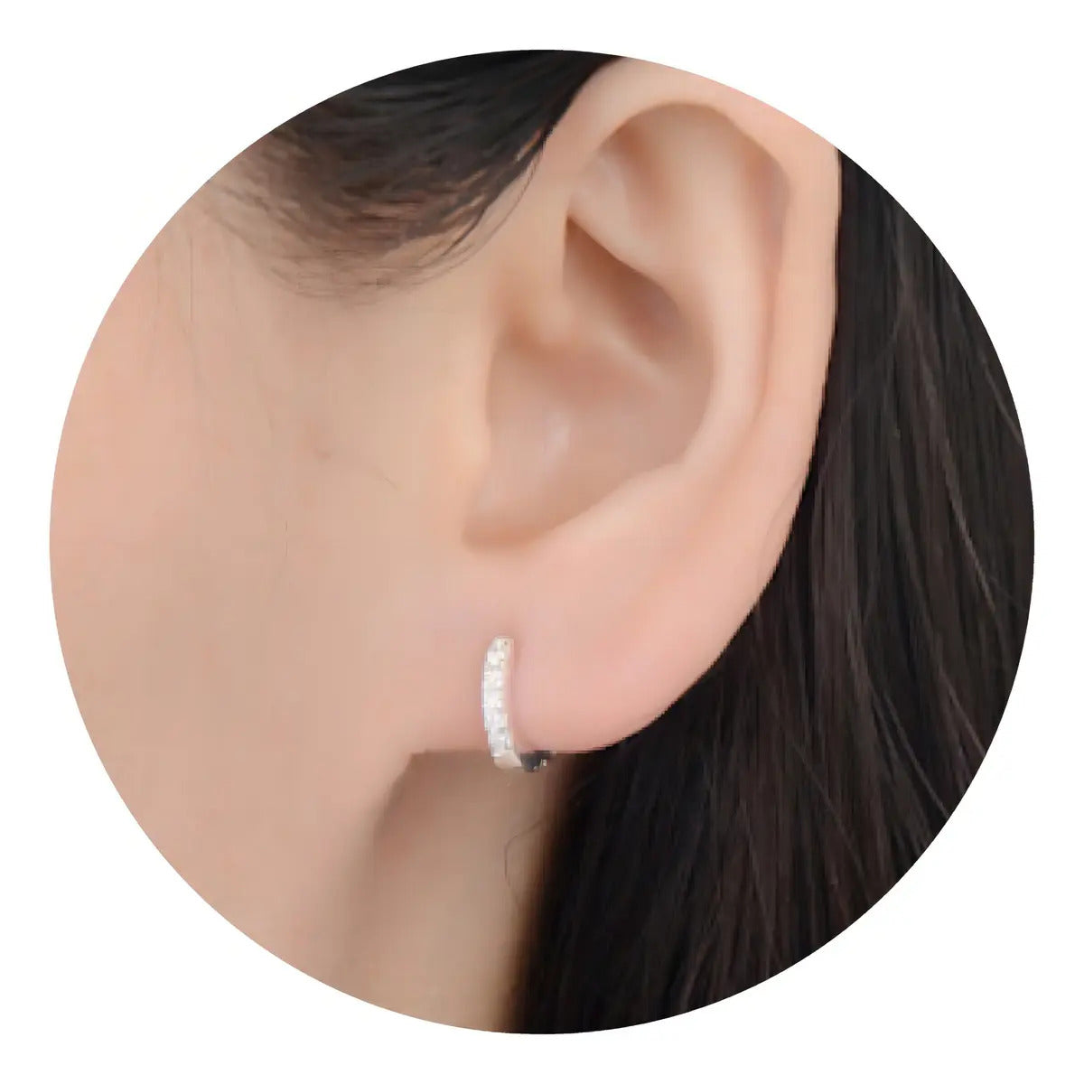Mini Argollas con Cubics en Plata 925